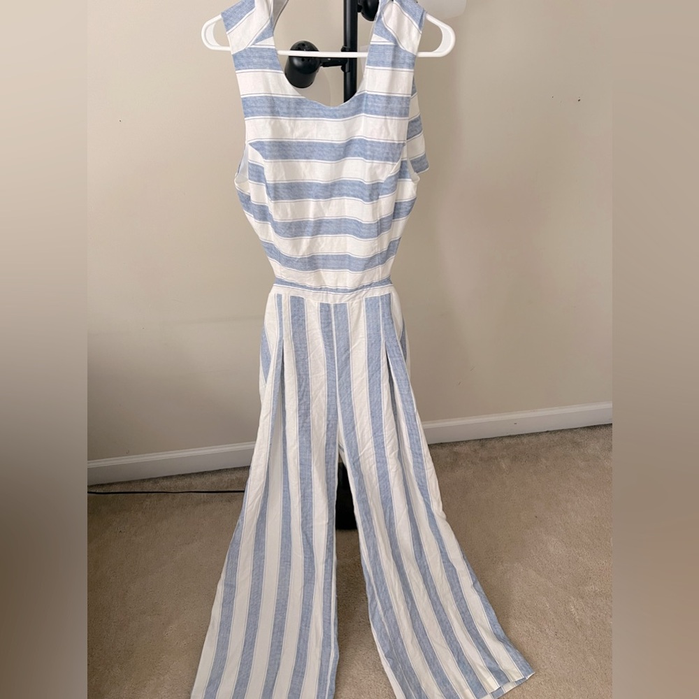 Blue and White Jumpsuit